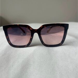 Quay Australia Tortoise Shell Sunglasses with Pink Lenses